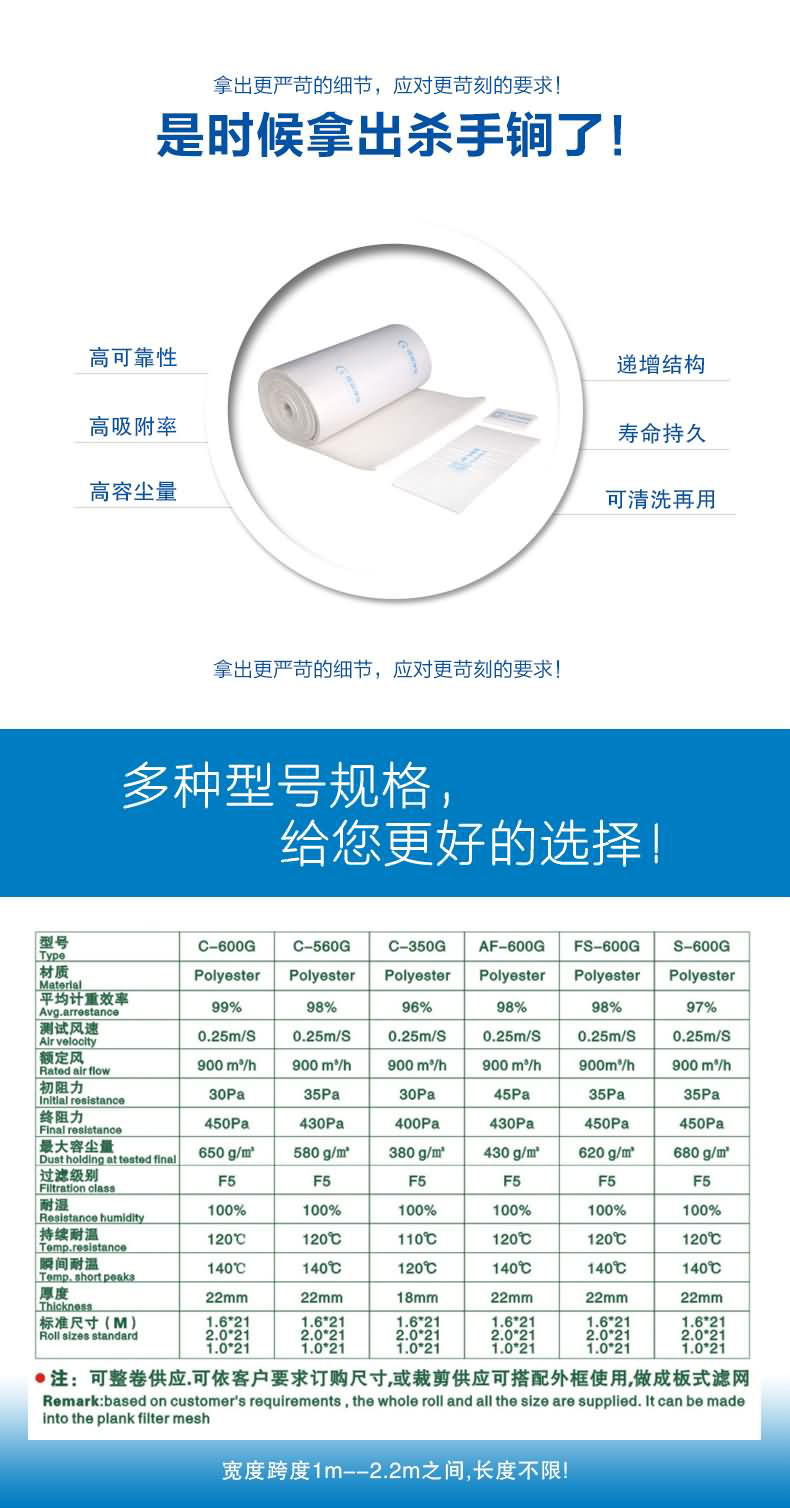 頂棚棉過濾棉捷霖凈化用精細(xì)的工藝制造出良品，多規(guī)格滿足您不同的需求